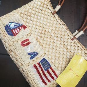 NEW QVC Woven USA Summer Purse